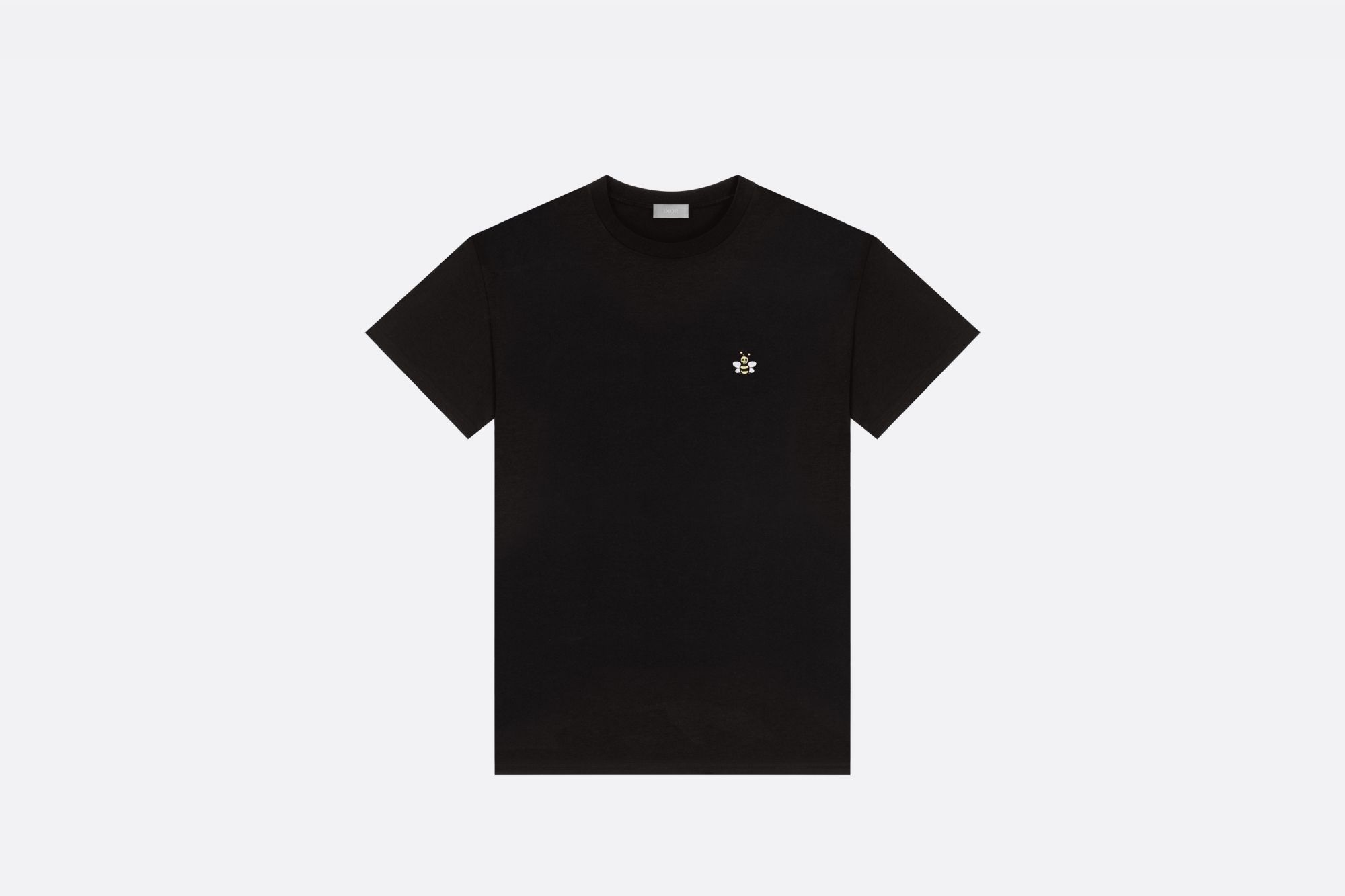 Black cotton jersey T-shirt with DIOR x KAWS Bee embroidery