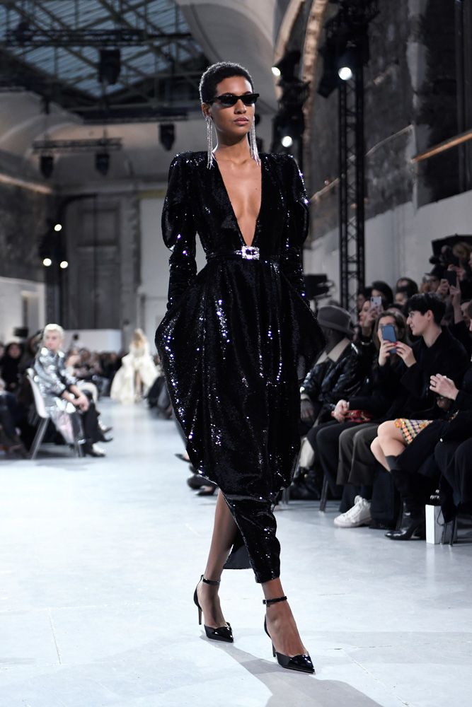 Alexandre Vauthier made Parisian chic the focus of his haute couture collection, which featured remarkable cuts and sequin-covered silhouettes