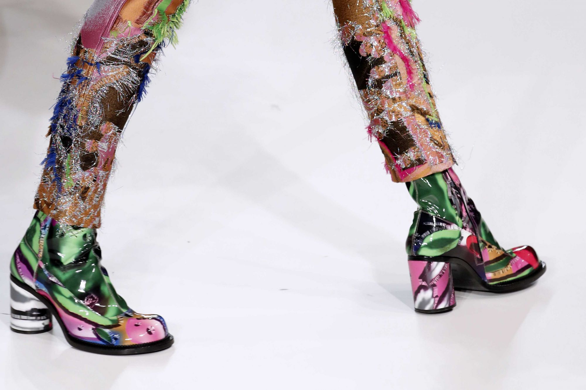 A model presents a creation for Maison Margiela during the Autumn/Winter 2019/2020 Ready-to-Wear collection fashion show in Paris, on February 27, 2019. (Photo by FRANCOIS GUILLOT / AFP)
