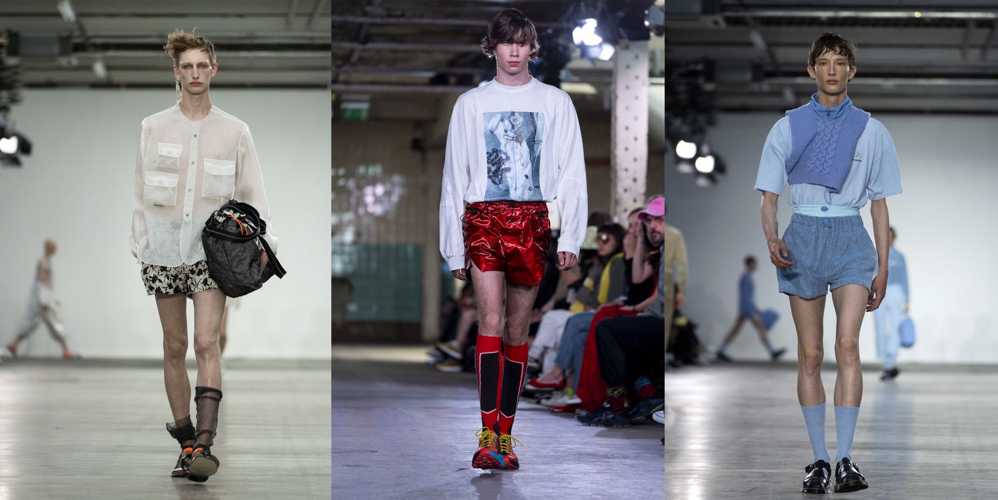 Mini shorts by Münn, Jordanluca and Fashion East