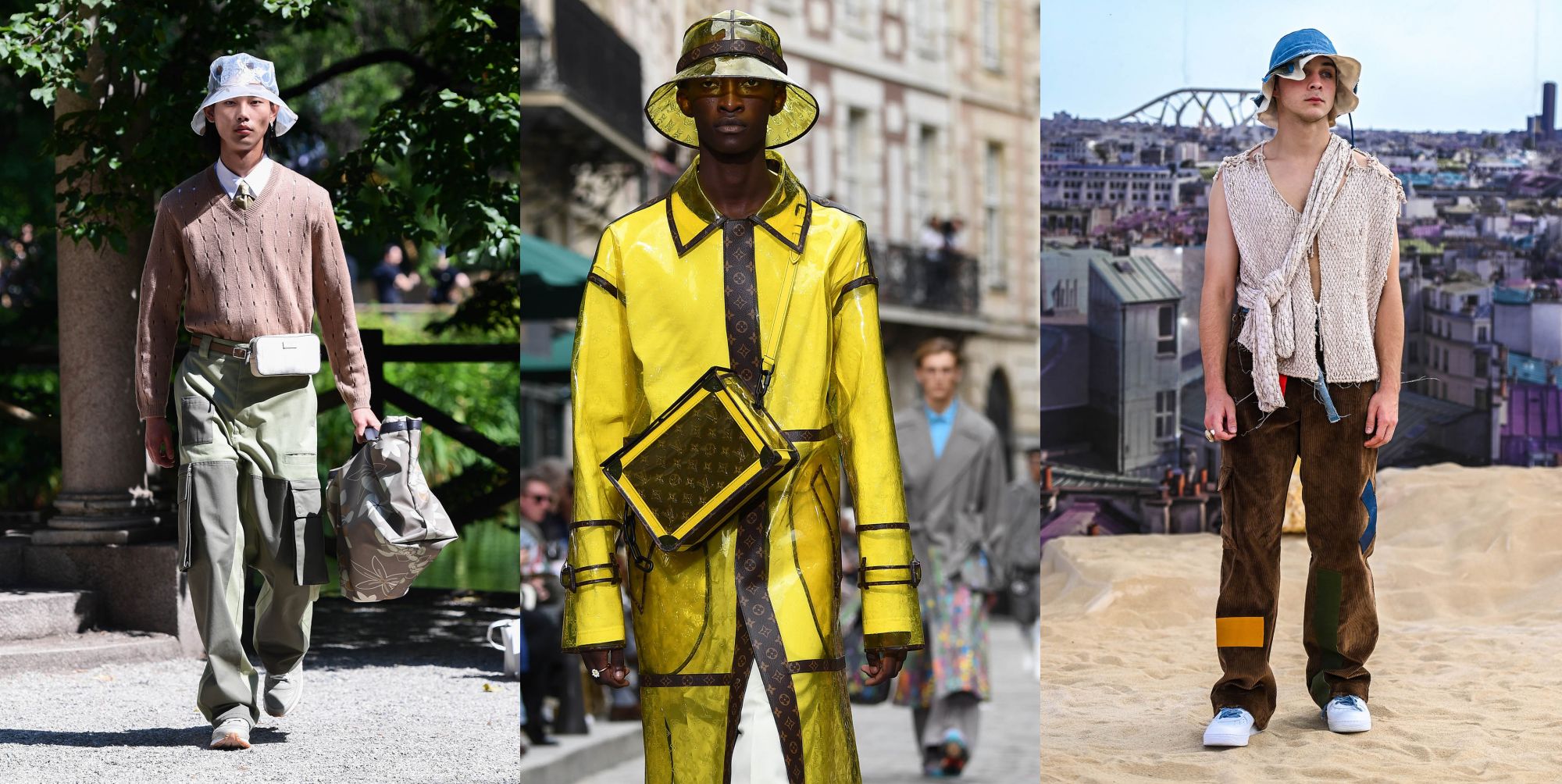 Bucket hats by Fendi, Louis Vuitton and Pigalle Paris