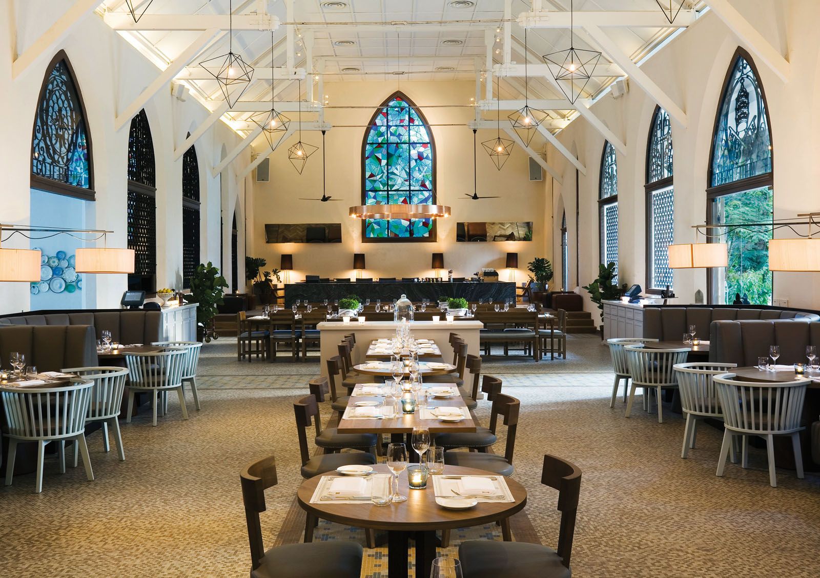 The White Rabbit is a restaurant-bar housed in a former chapel