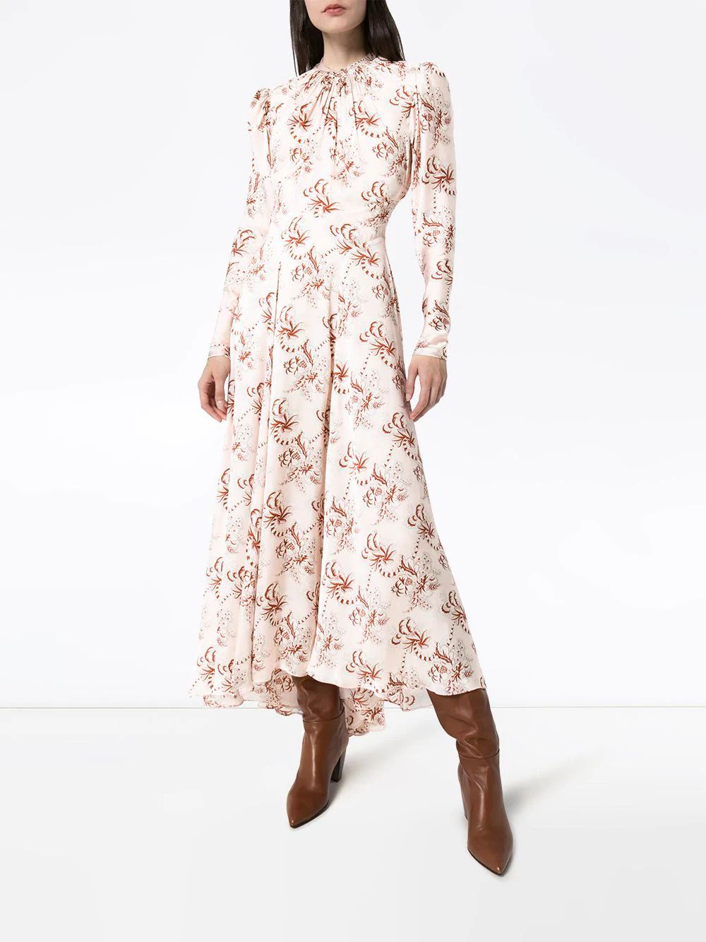 High-neck floral print maxi dress, by Paco Rabanne, from Farfetch