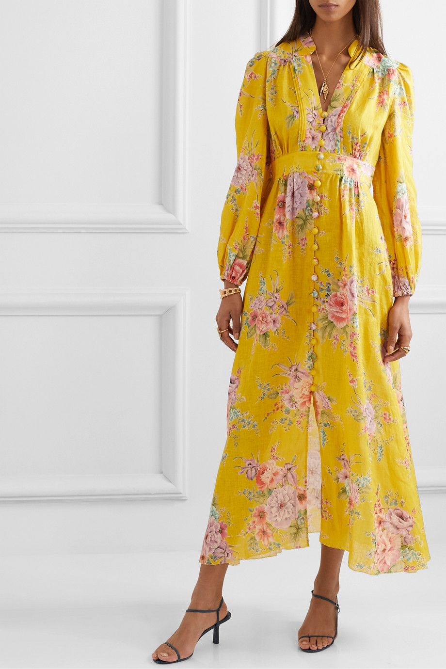 Zinnia floral-print linen midi dress, by Zimmermann, from Net-a-porter