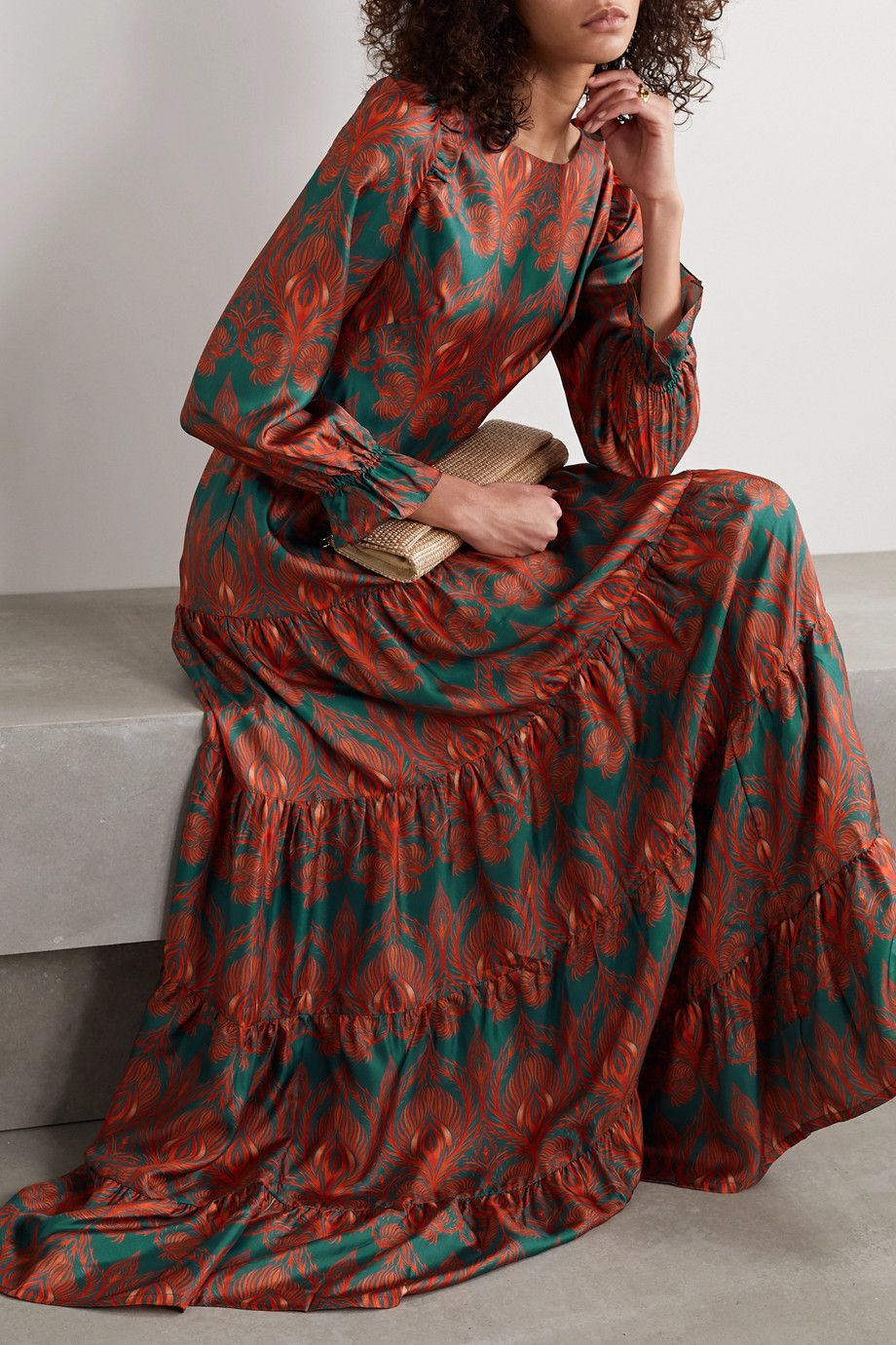 Tabby printed silk-satin maxi dress, by Seren, from Net-a-porter