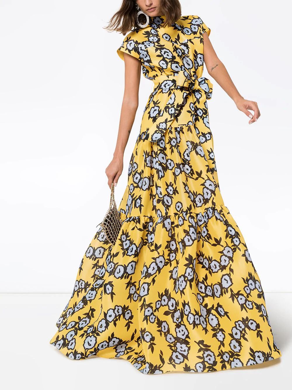 Floral print tiered gown by Carolina Herrara, from Farfetch