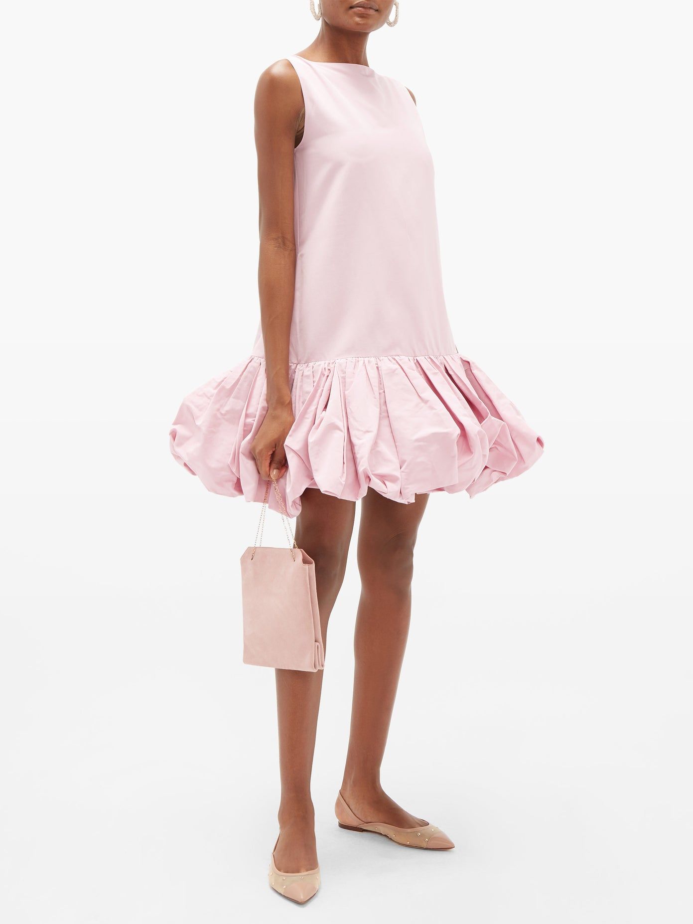 Gathered-hem cotton-blend faille mini dress, by Valentino, from Matchesfashion