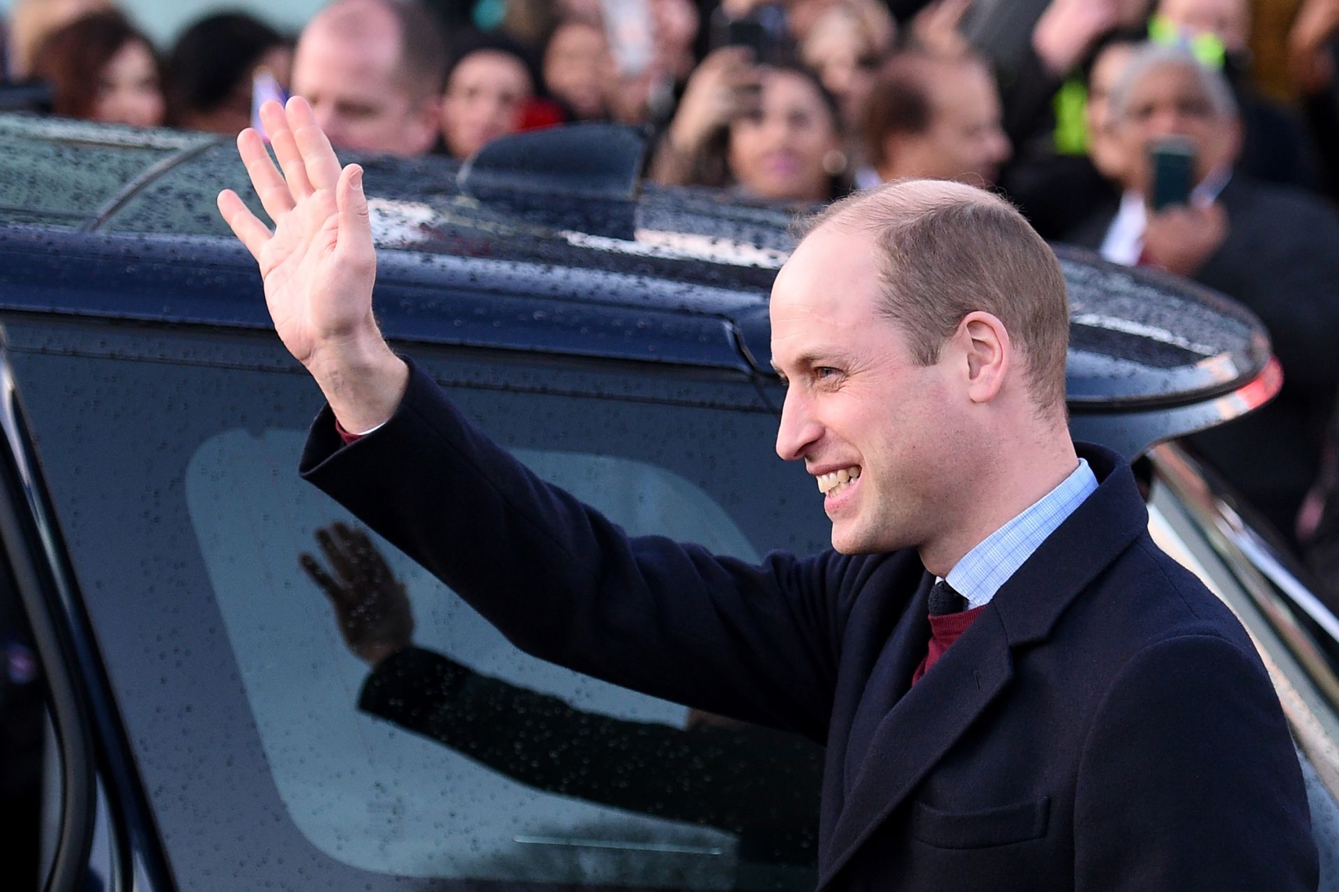 (FILES) In this file photo taken on January 15, 2020 Britain's Prince William, Duke of Cambridge gestures as he leaves after a visit to the Khidmat Centre, Bradford to learn about the activities and workshops offered by the centre. - The prestigious TED talks series is to hold its first-ever free live event next month, with Prince William and other prominent figures calling for action on climate change, the group announced September 14, 2020. (Photo by Oli SCARFF / AFP)