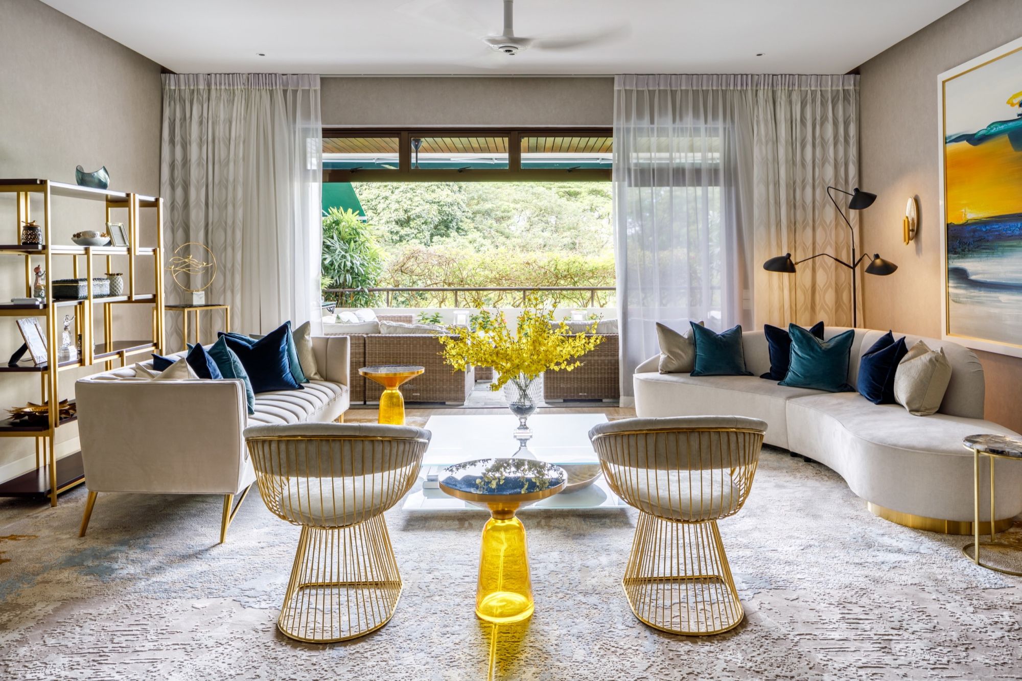 Home Tour: An Elegant Apartment in Singapore With Blue and Gold Accents Designed By Studio Nidhi Jain