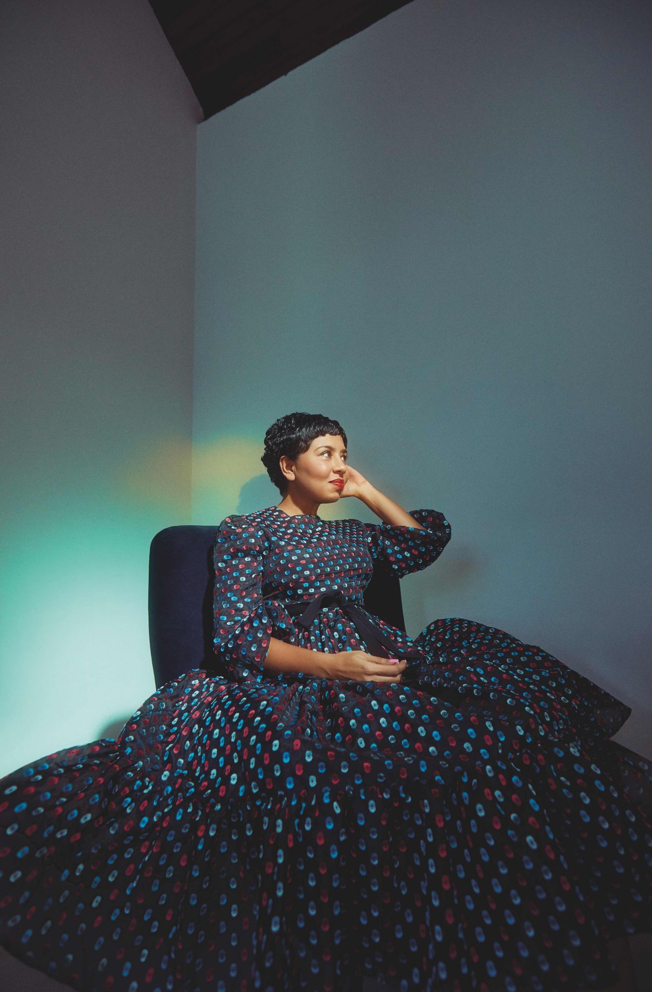 Dipa Swaminathan wears a Erdem dress, available at Club 21