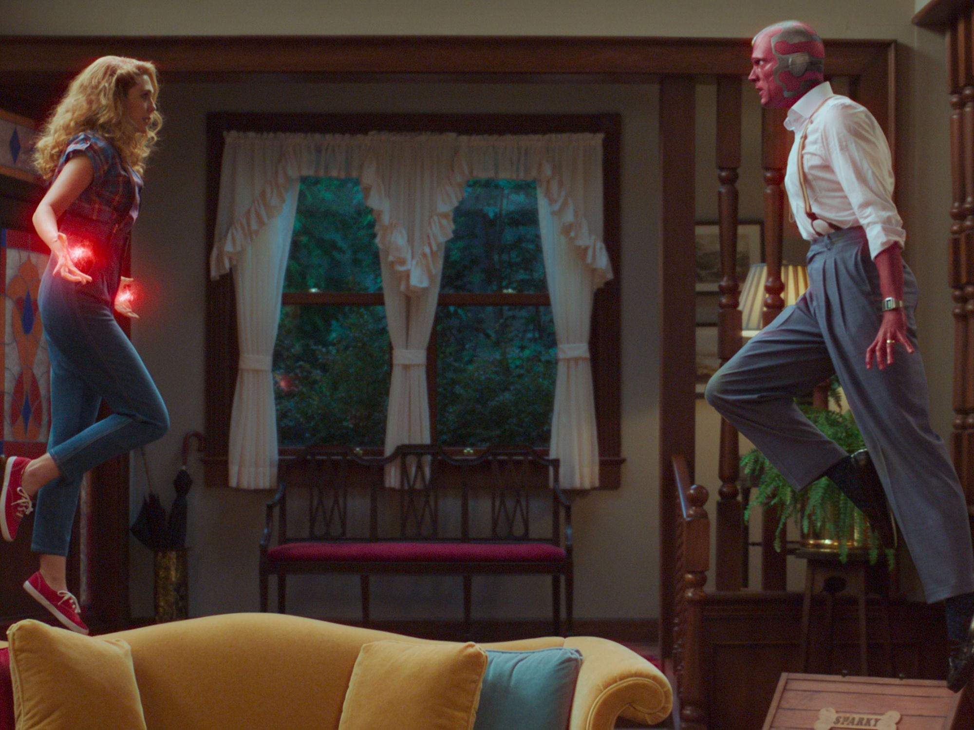 Vintage furniture pieces from each decade are distinctly featured in the backdrop of each episode (Image: Marvel Studios)