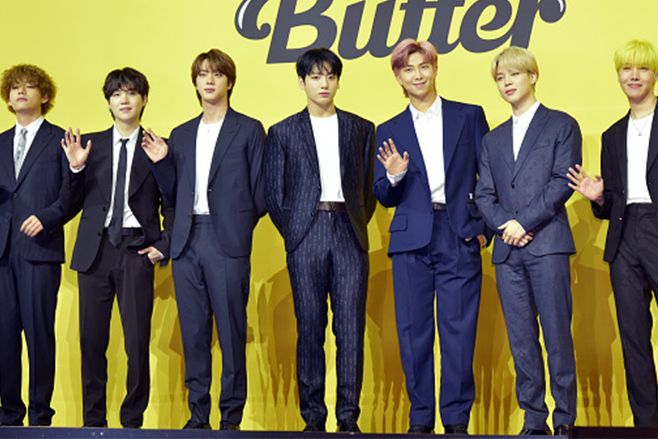 BTS attends a press conference for BTS's new digital single 'Butter' at Olympic Hall. Photo: The Chosunilbo JNS/Imazins via Getty Images