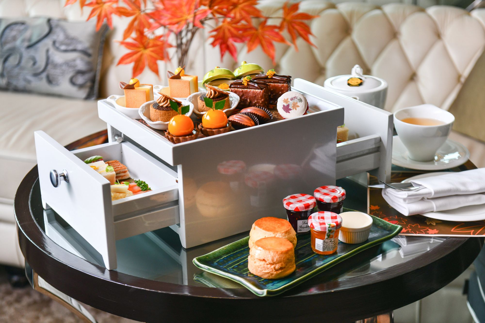 Autumn Orange Afternoon Tea At Up & Above Bar