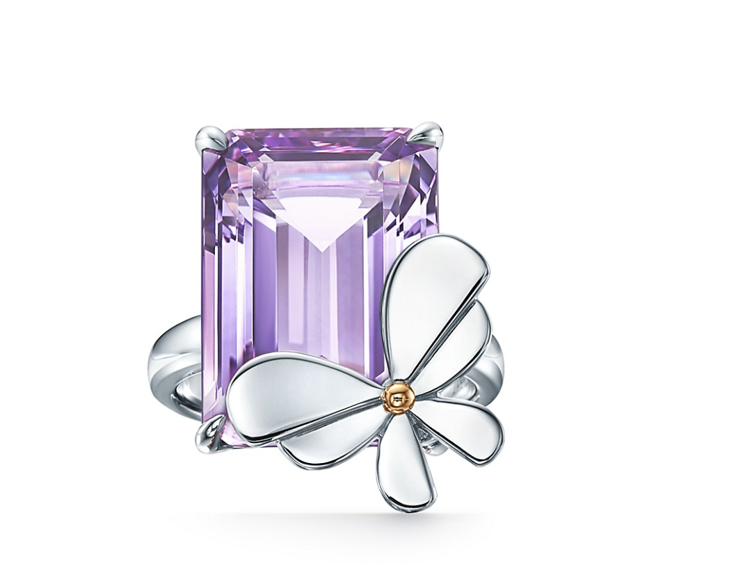 Tiffany & Co. - Love Bugs Amethyst Butterfly Ring in Sterling Silver and 18k Rose Gold