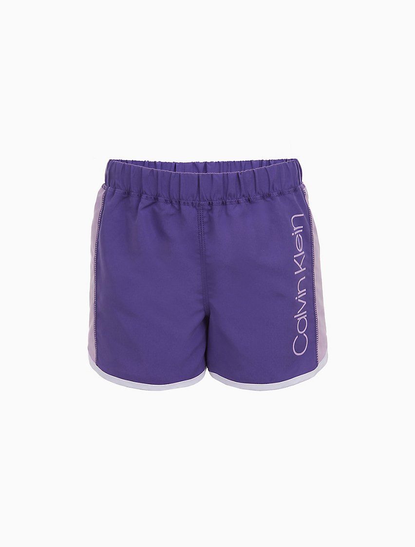 Calvin Klein - Big Girls Performance Colorblock Logo Tulip Hem Shorts