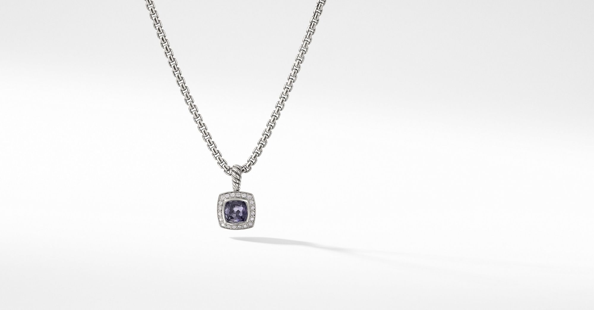 David Yurman - Petite Albion® Pendant Necklace with Black Orchid and Diamonds