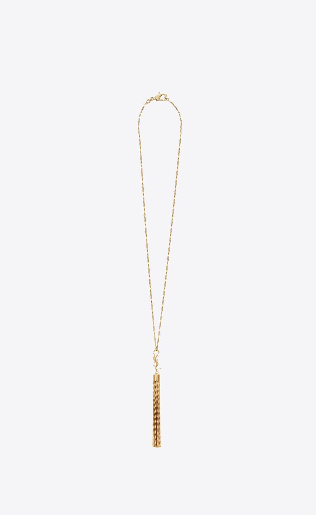 Yves Saint Laurent - Mini Tassel Necklace in Gold Brass