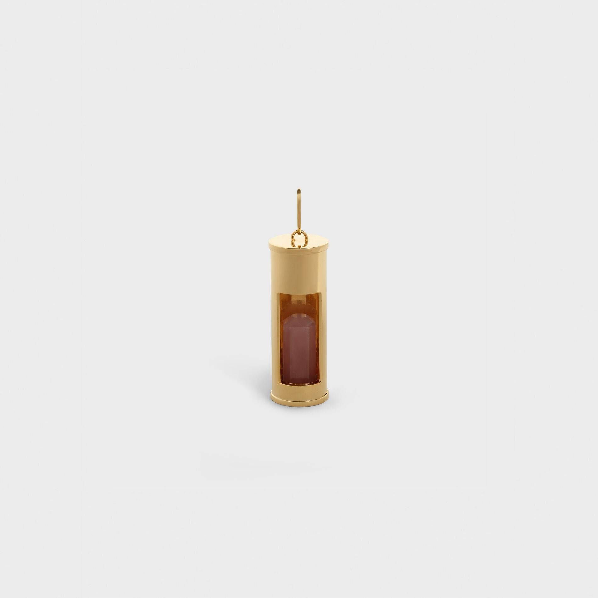 Céline - Céline Separables Secret Stone Pendant in Brass With Gold Finish and Rose Quartz
