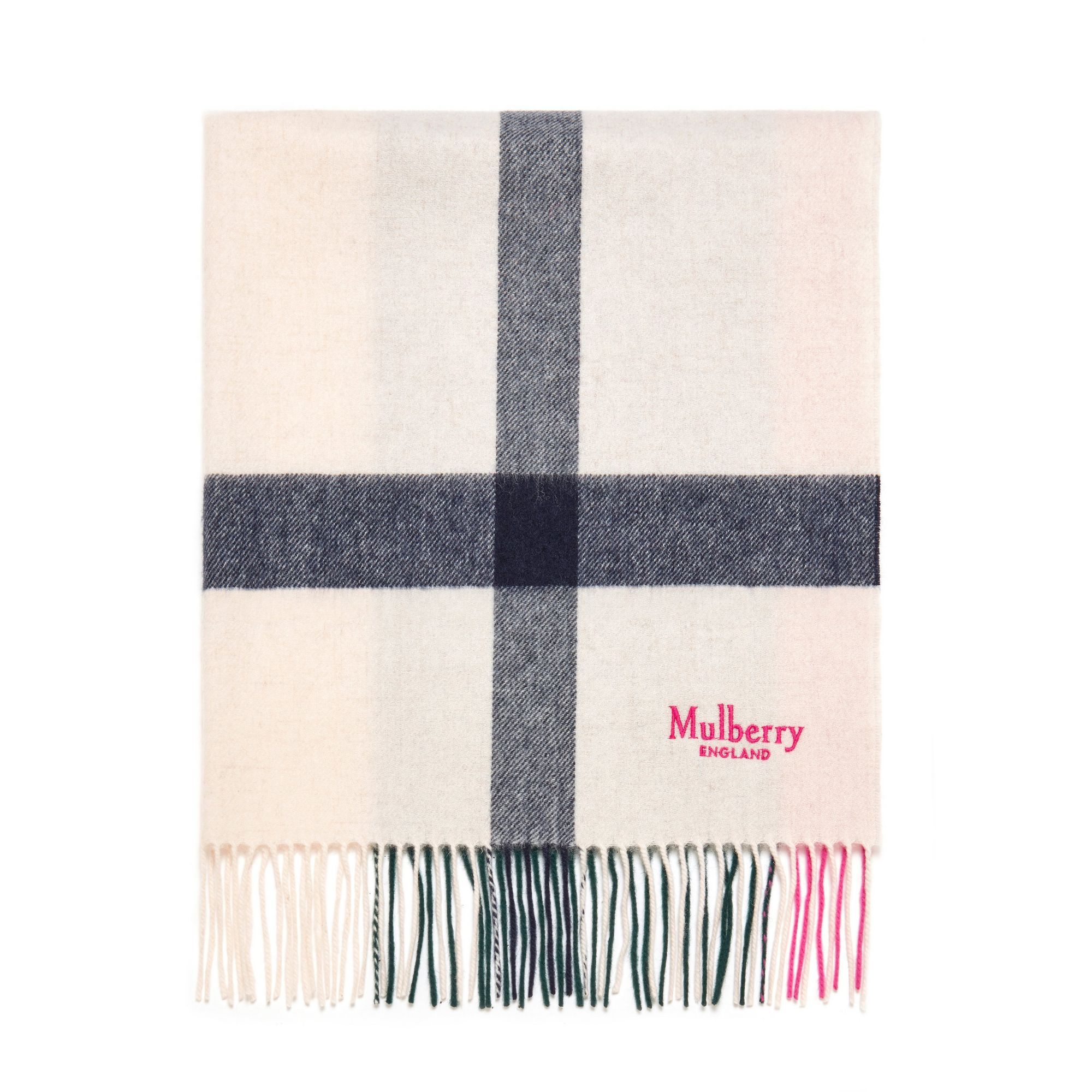 Mulberry - Large Check Lambswool Scarf
