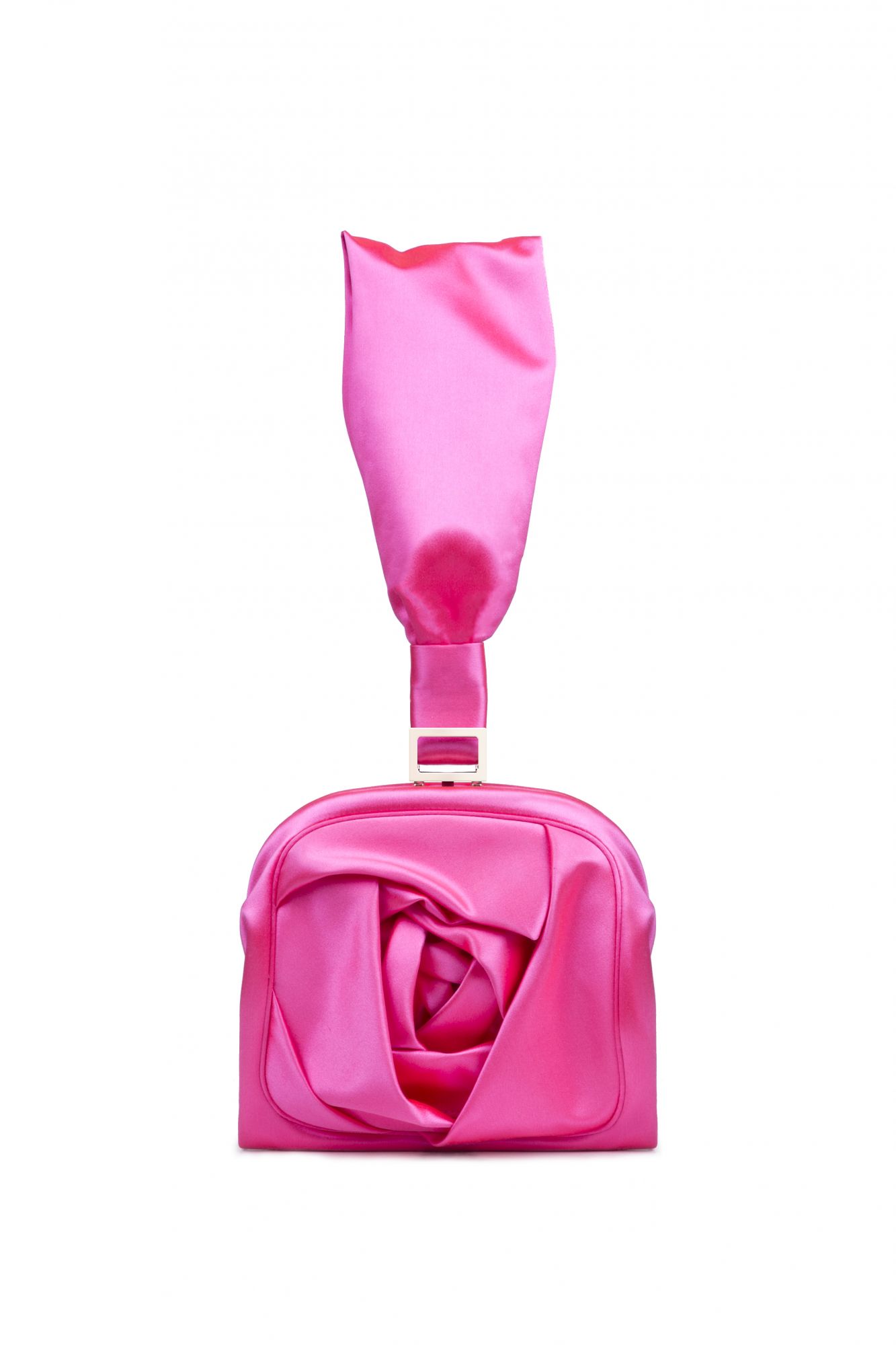 Roger Vivier Rose Bracelet 玫瑰花飾緞面手提包,非常別緻。