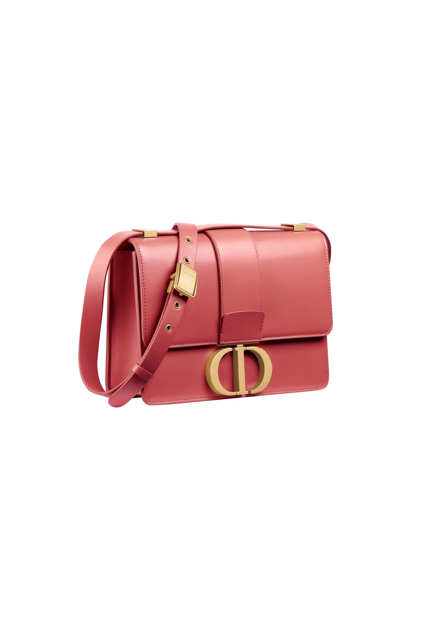 Dior 30 Montaigne 粉紅色霧面小牛皮 CD 搭扣翻蓋包