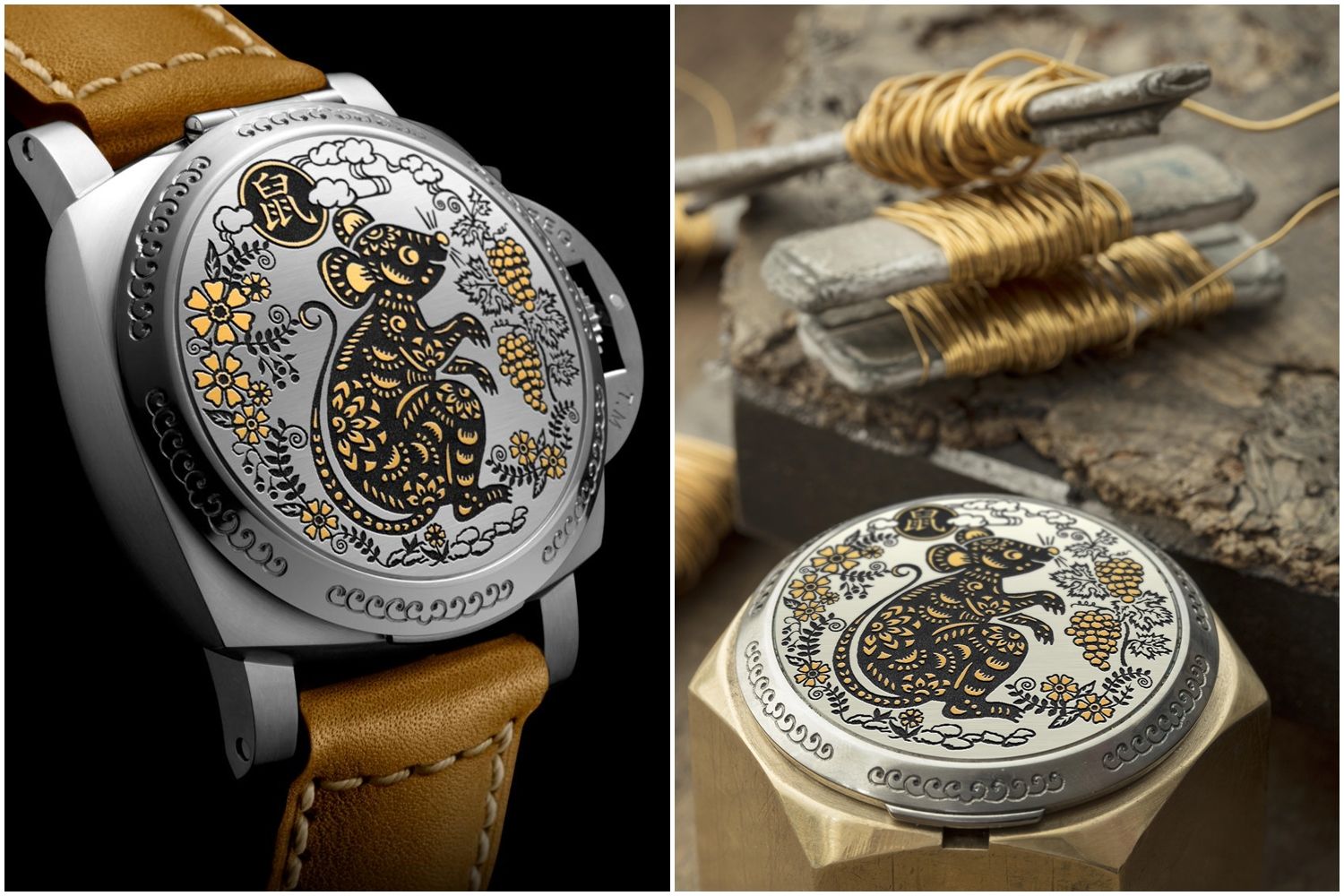 金線嵌花、限量88,Panerai 沛納海鼠年限定腕錶讓你喜氣迎瑞鼠