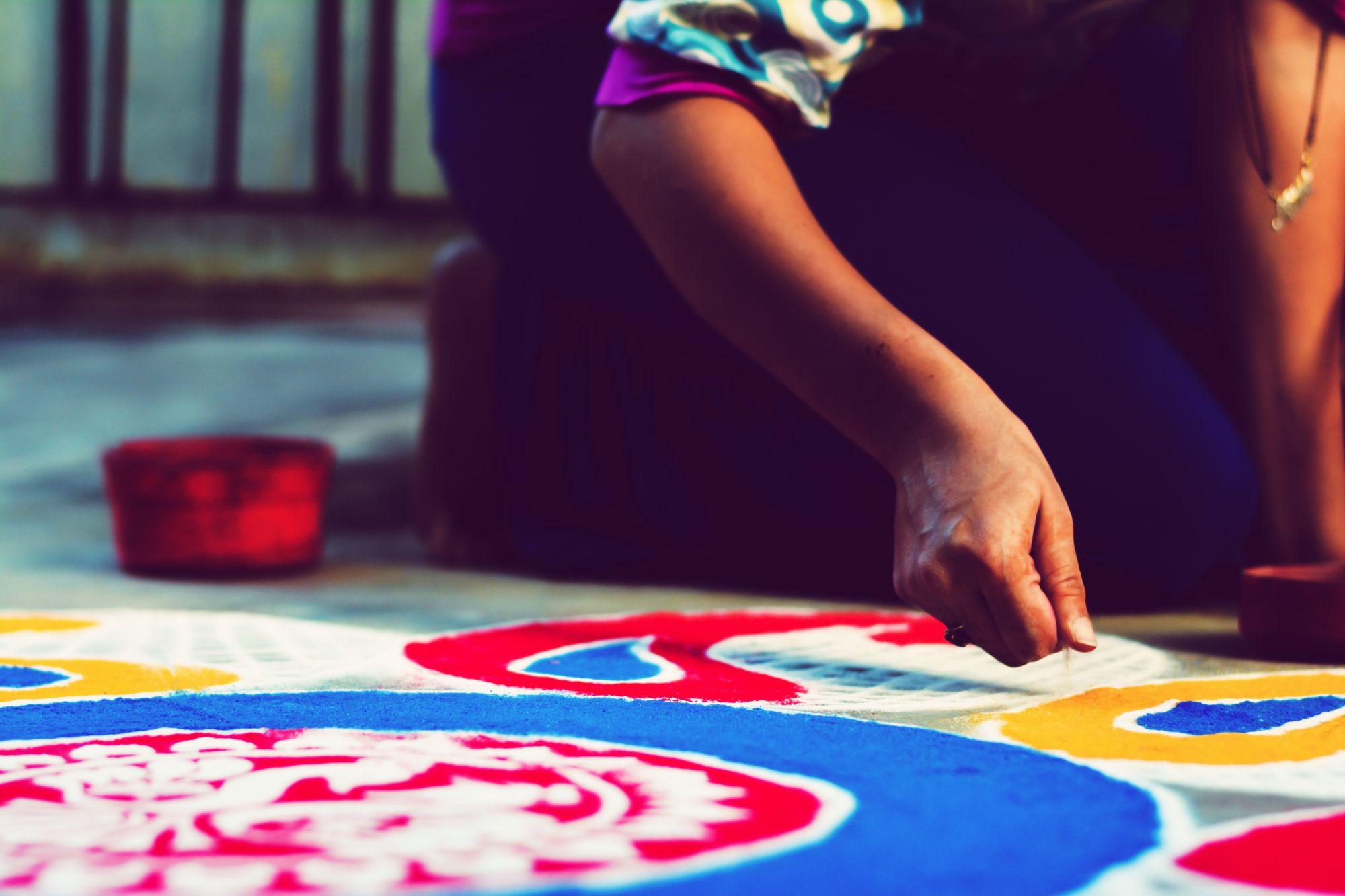 Rangoli 圖騰由幾何圖案和神話組成。