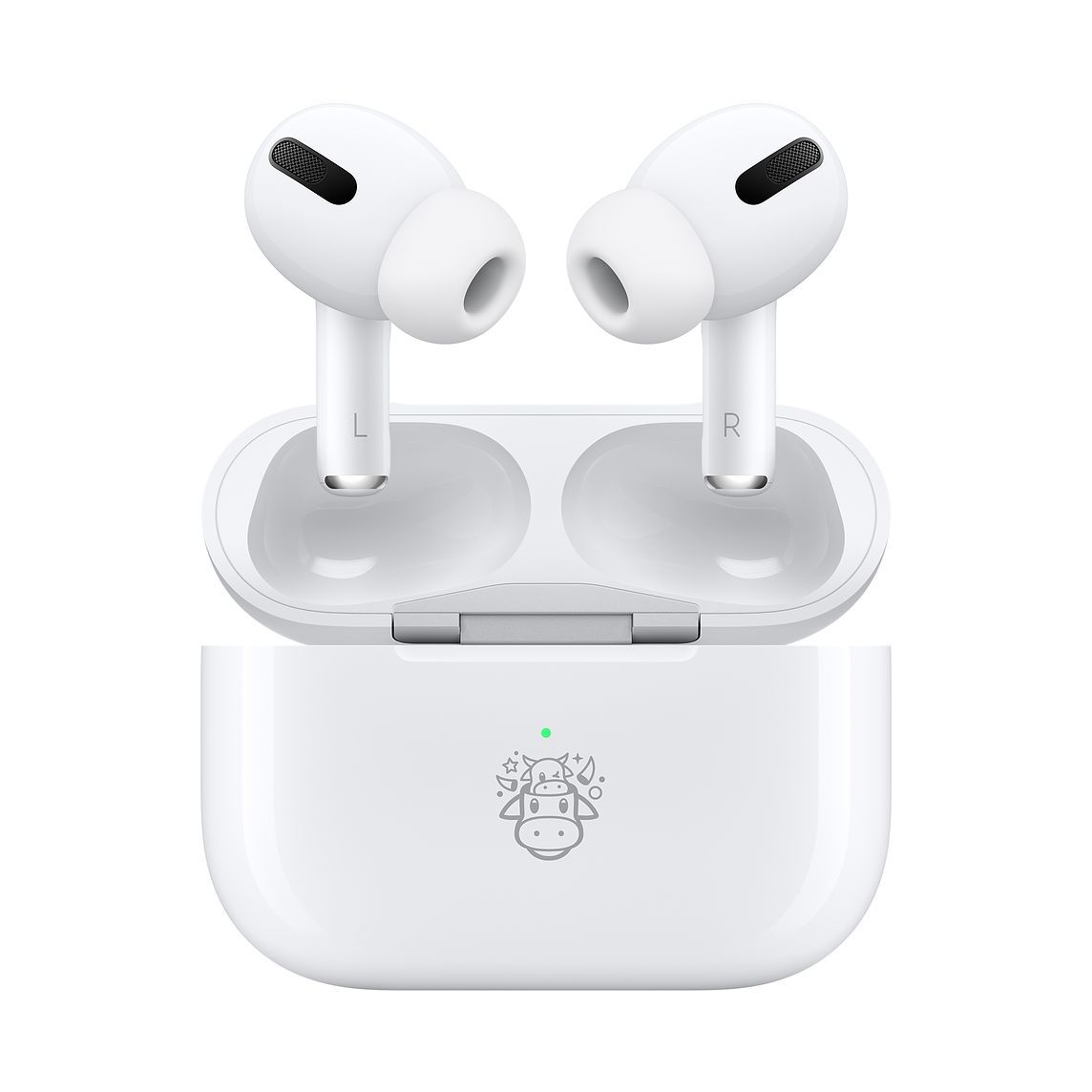 「牛年限量款」AirPods Pro 還可選擇鐫刻其他表情符號,十二生肖都有噢~(Photo: Apple)