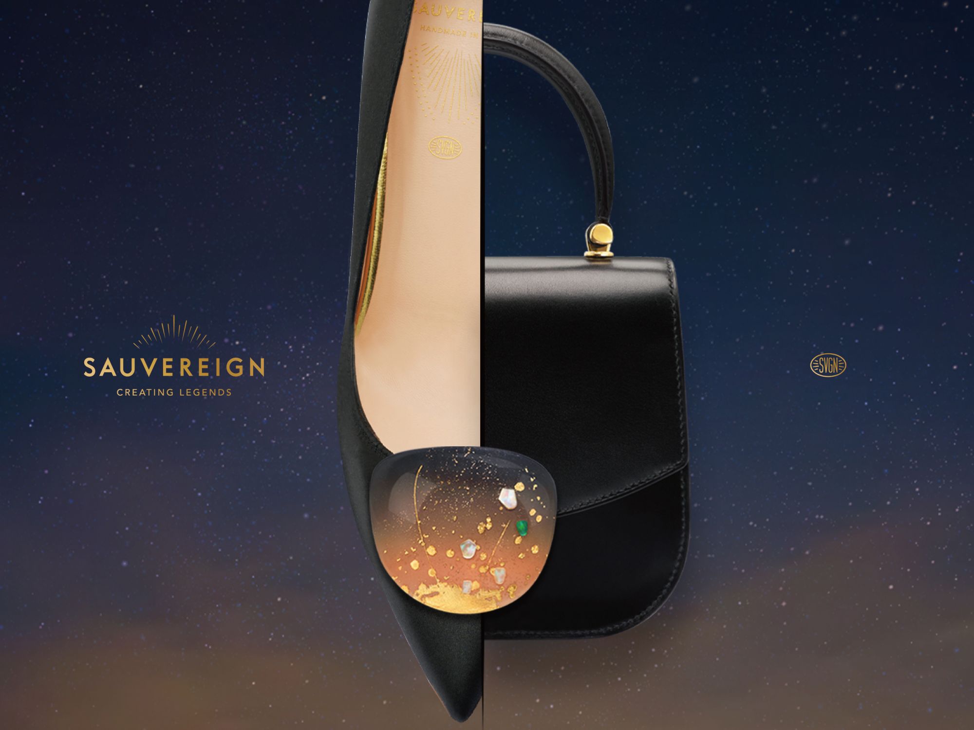 SAUVEREIGN 「傳世金箔扣」,可替換於鞋款或包款上裝飾。