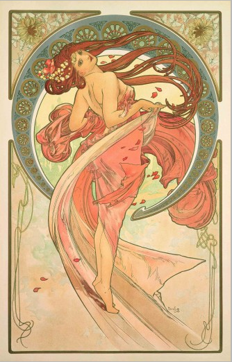 阿豐斯・慕夏(Alfons Maria Mucha)《藝術四聯作-舞蹈(The Arts - Dance)》。Image 慕夏基金會ⒸMucha Trust 2020