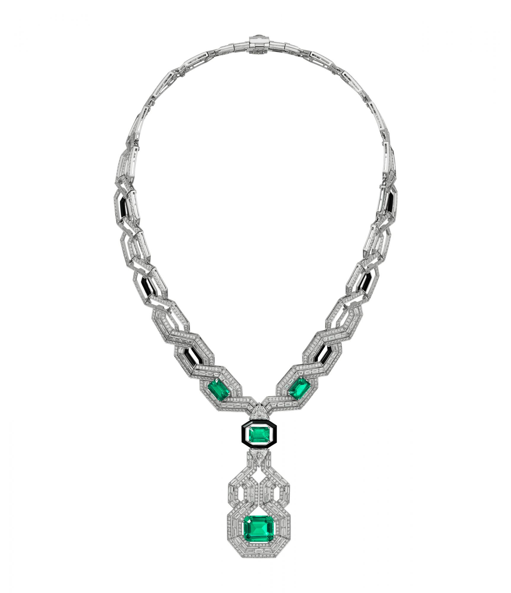 Geomania哥倫比亞祖母綠鑽石項鍊 by Cartier。