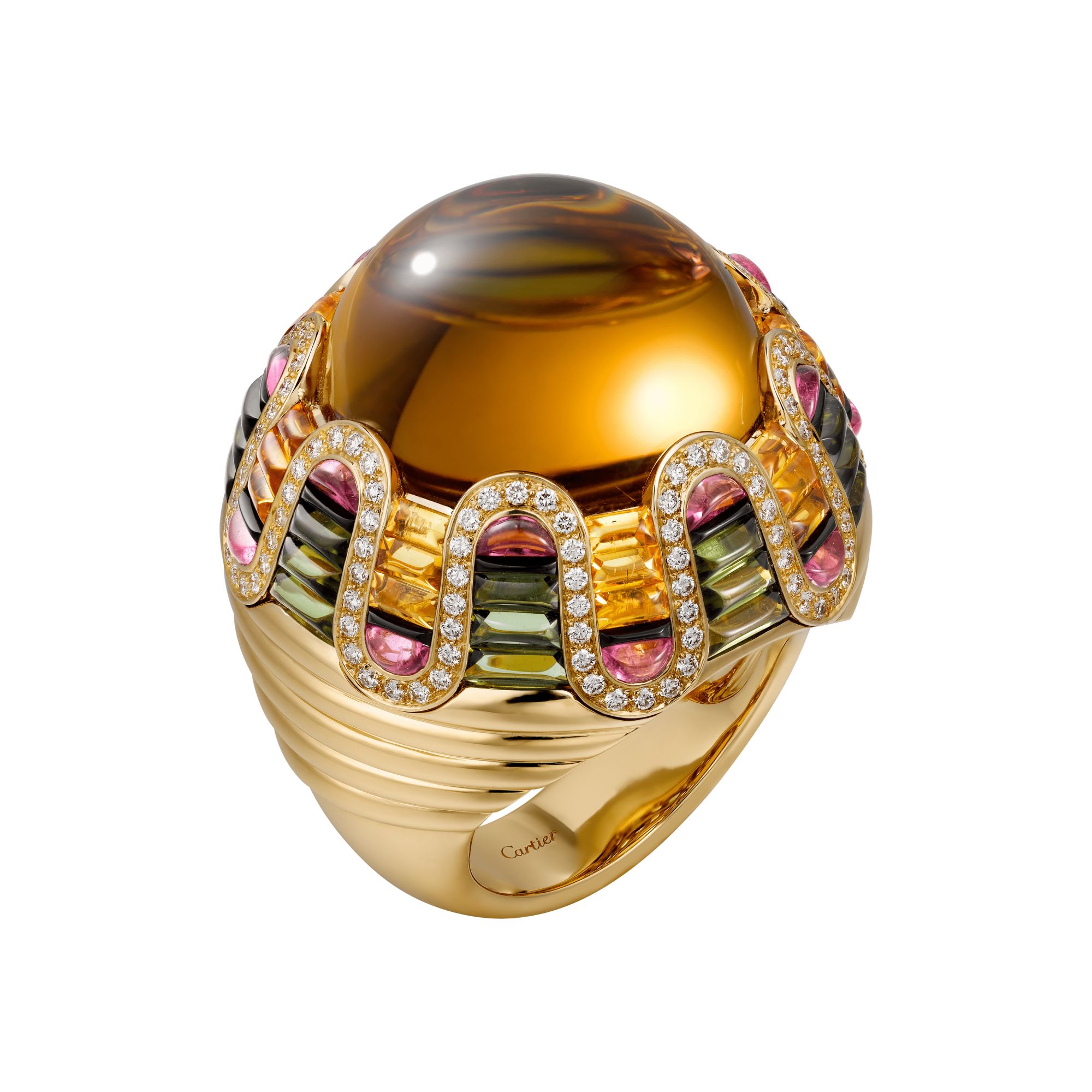 Teinte Doree黃水晶戒指 by Cartier。