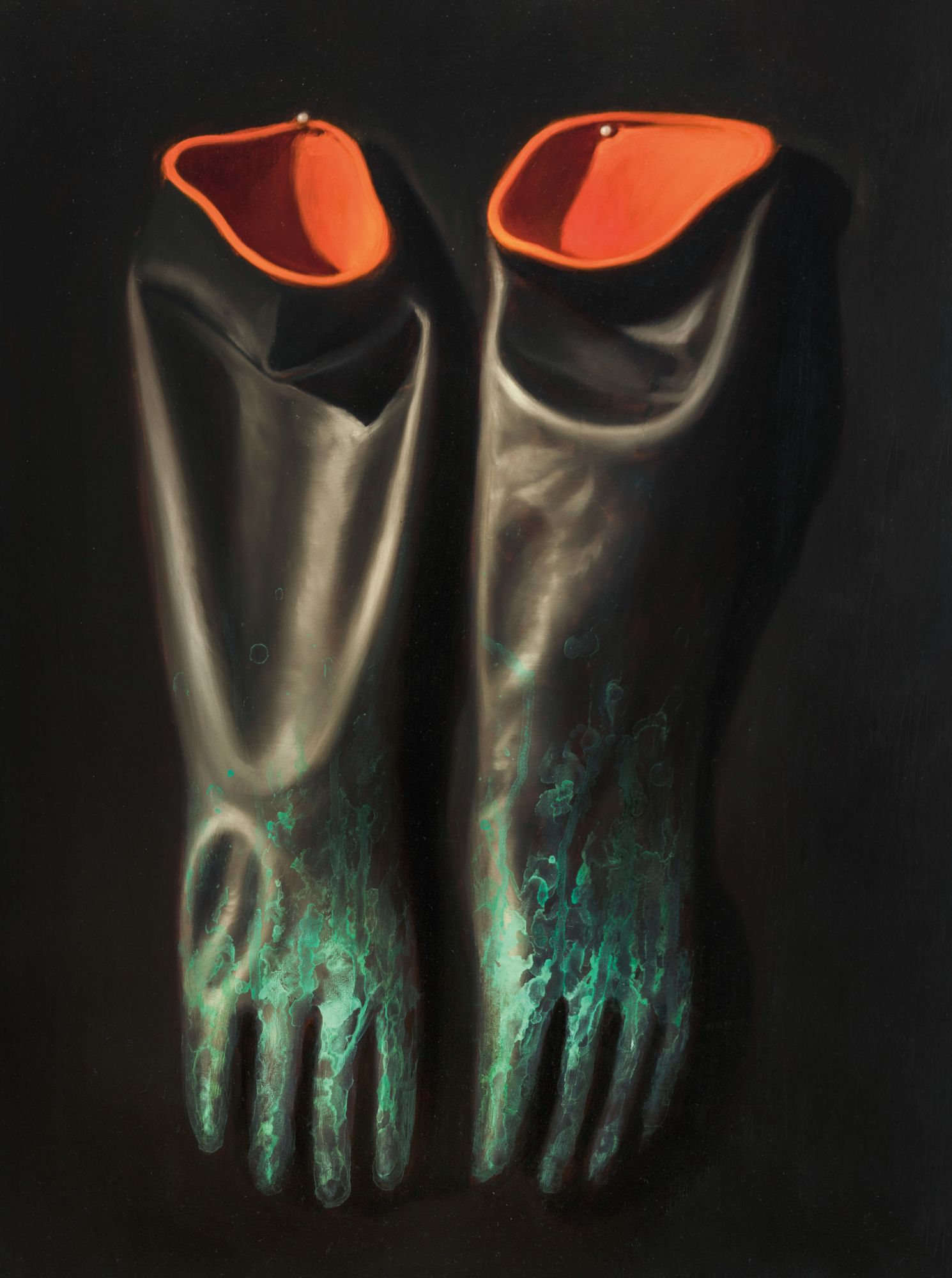 Currie為了香港Flowers Gallery的展覽所創作的畫作《Chinese Gloves》(2020)。(Photo: Courtesy of Ken Currie and Flowers Gallery)