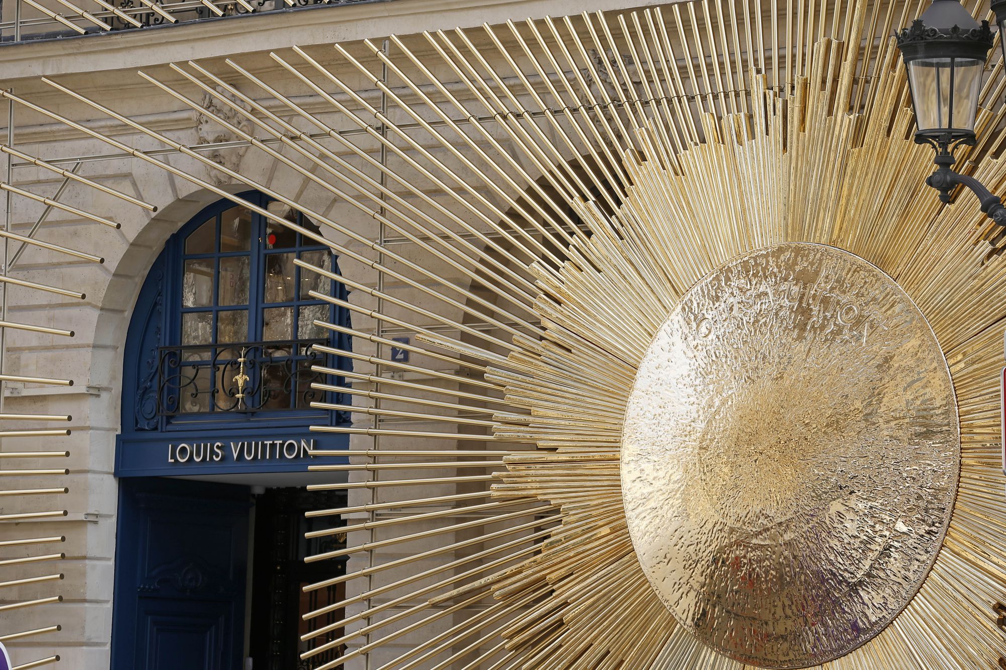 PARIS, FRANCE - OCTOBER 11: Louis Vuitton's New Boutique is seen at Place Vendome on October 11, 2017 in Paris, France. The opening of this new boutique of the luxury brand Louis Vuitton marks a return to origins, where the founder Louis Vuitton opened his first store more than 160 years ago in this neighborhood. (Photo by Chesnot/Getty Images)