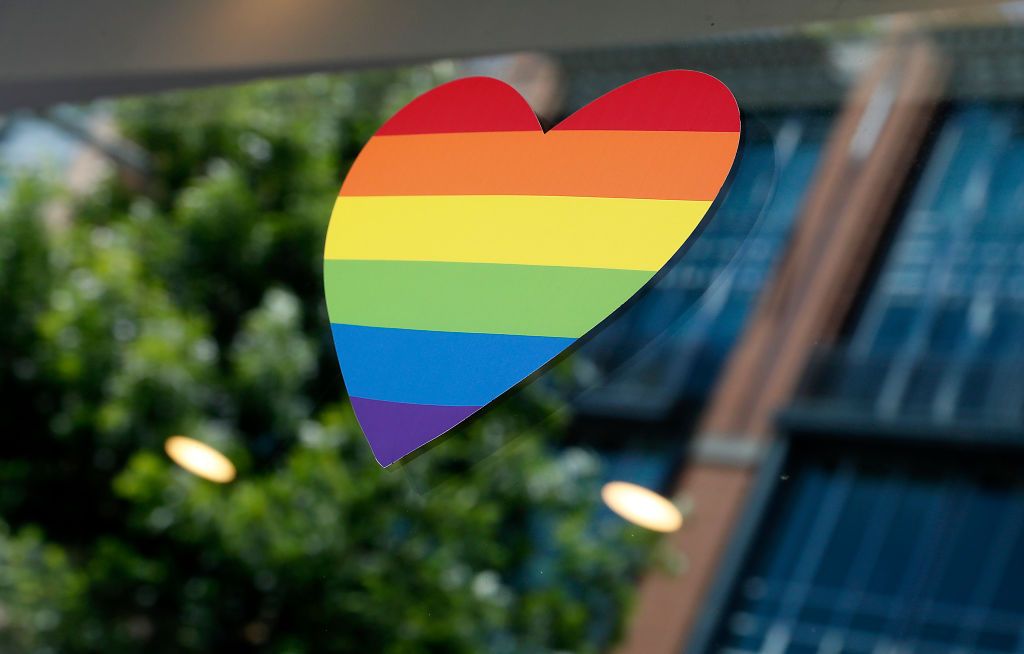 WASHINGTON, DC - JUNE 24: Rainbow colored displays decorate the streets and store fronts in and around Dupont Circle to celebrate Pride Month on June 24, 2020 in Washington, DC. (Photo by Paul Morigi/Getty Images)