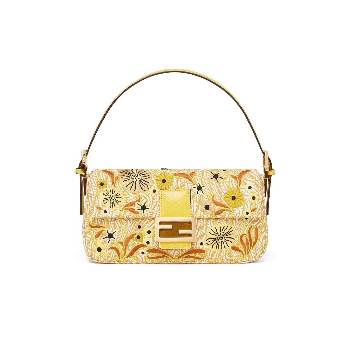FENDI Vertigo聯名系列 花卉刺繡Baguette 1997