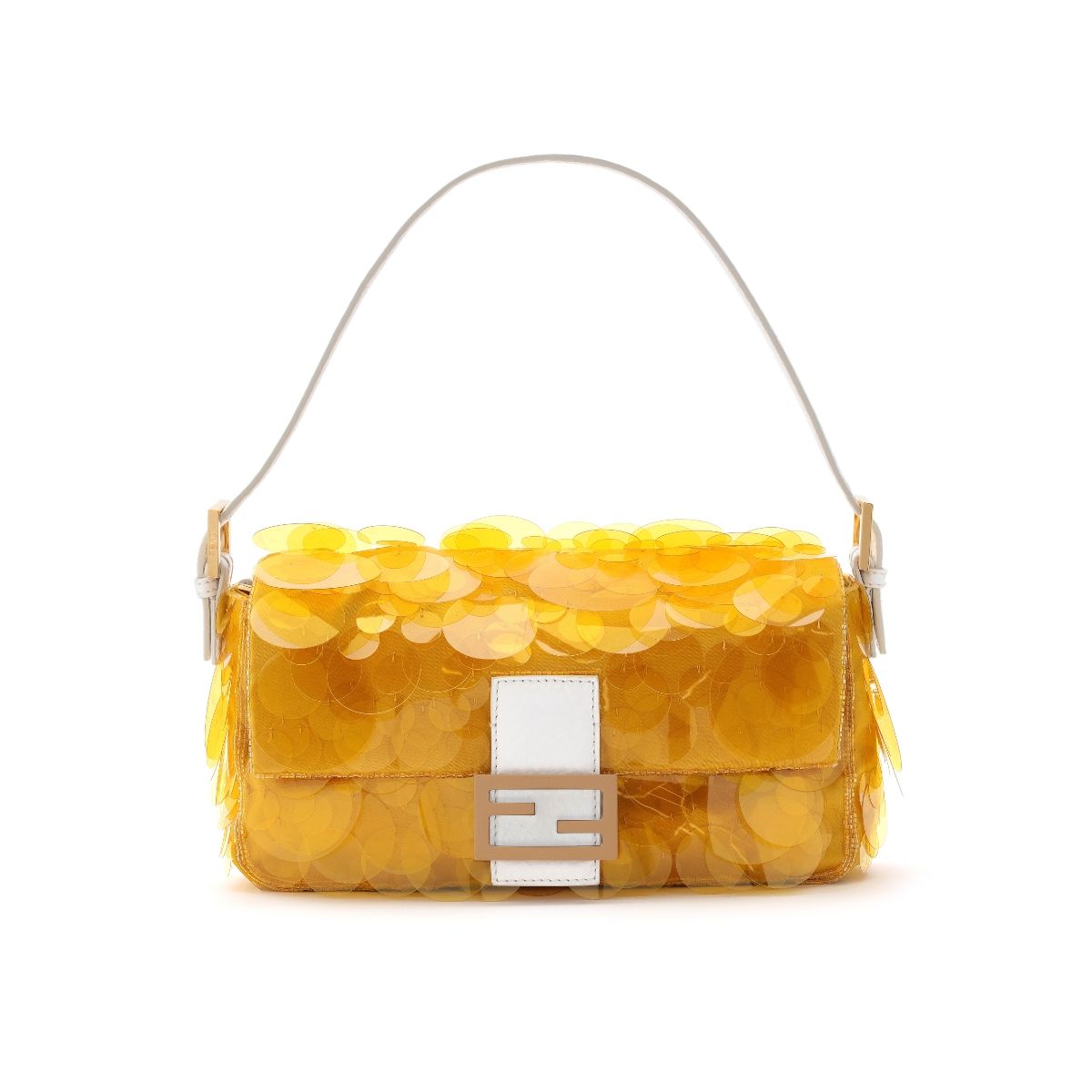 FENDI Vertigo聯名系列 黃色亮片造型BAGUETTE 1997