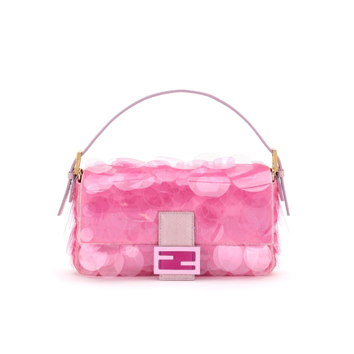 FENDI Vertigo聯名系列 粉色亮片造型BAGUETTE 1997