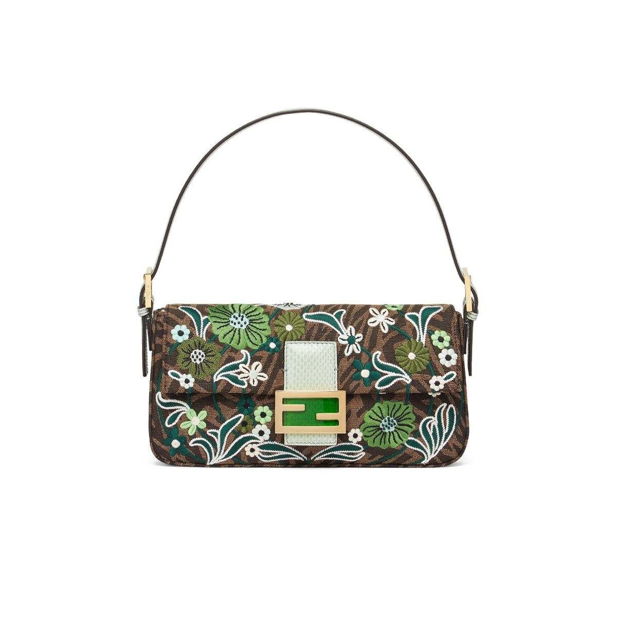 FENDI Vertigo聯名系列 花卉刺繡BAGUETTE 1997