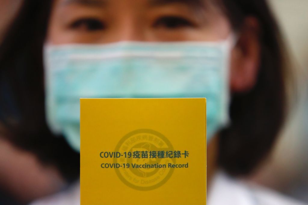 Medical workers and nurses get vaccinations of the AstraZeneca vaccine against Covid-19, as Taiwan begins vaccinations, at Far Eastern Hospital in New Taipei, Taiwan, 22 March 2021. Medical workers including doctors and nurses, predominant officials and those aged 65 or above will be inoculated first across Taiwan whilst the Taiwanese vaccines remain clinical trial (Photo by Ceng Shou Yi/NurPhoto via Getty Images)