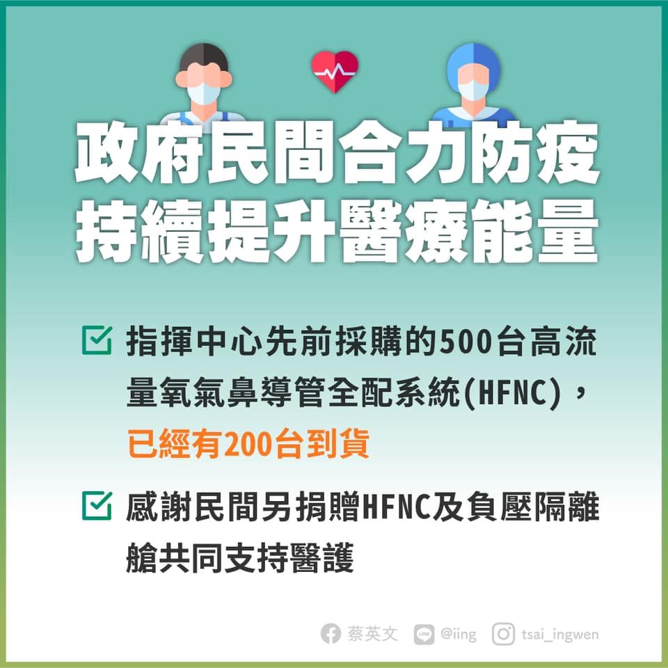 總統蔡英文也在晚間表達最深的感謝。擷取自:蔡英文 Tsai Ing-wen@Facebook