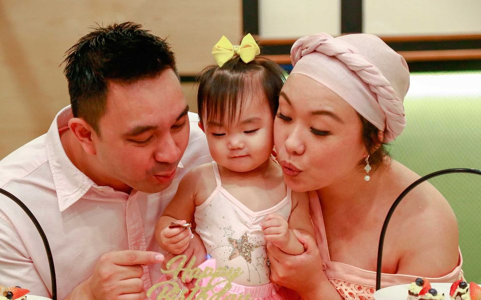 Azrul Izham, Aleya Carina Izham and Malisse Tan