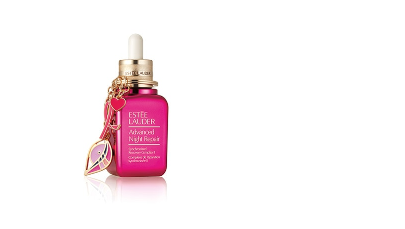 Estée Lauder Advanced Night Repair Serum with pink ribbon keychain limited edition (Photo: Courtesy of Estée Lauder website)
