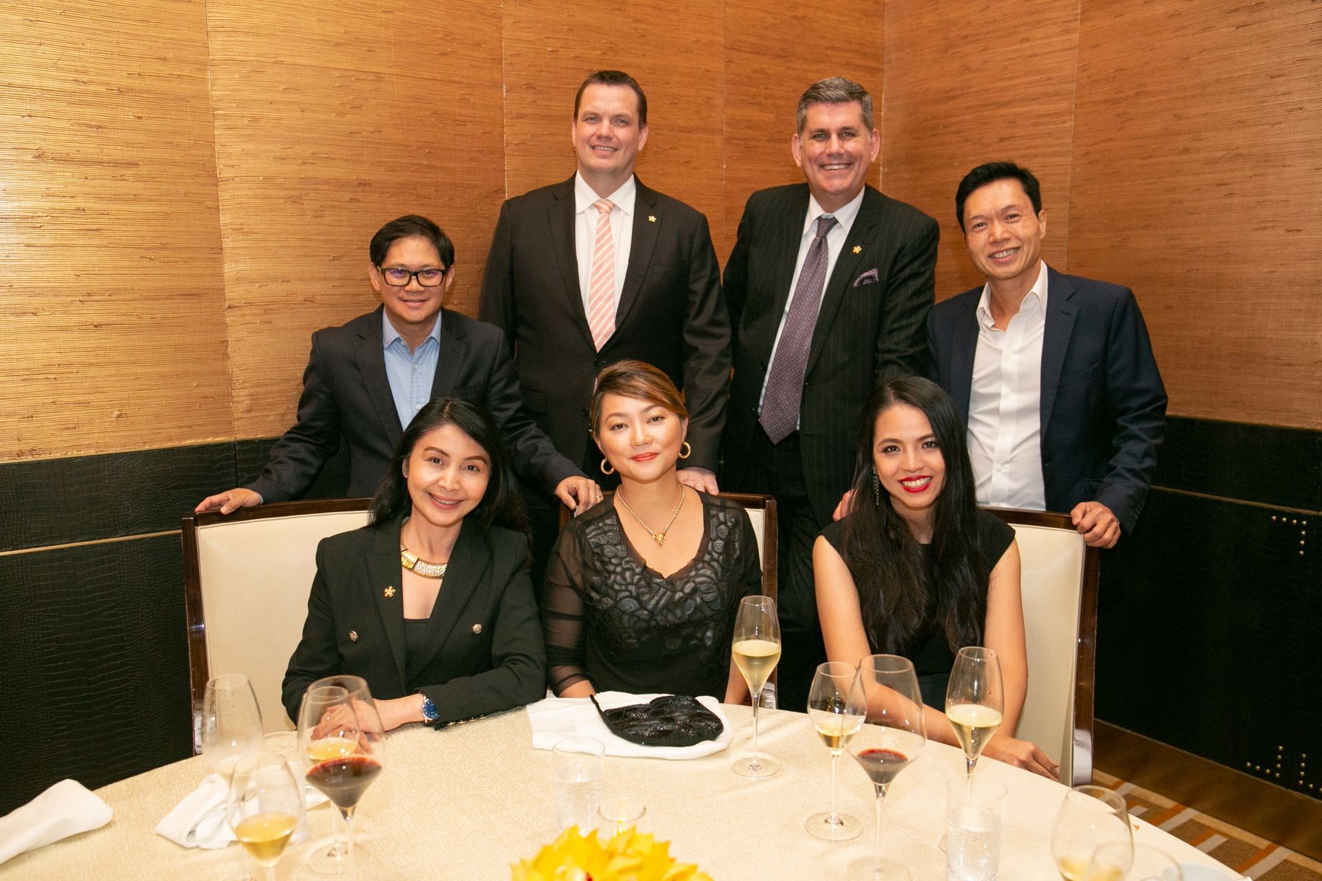 Armin Raquel-Santos President; CEO of Premium Leisure Corp., Kevin Benning COO of City of Dreams Manila, Michael Ziemer VP Hotels and FB City of Dreams Manila, Clarence Chung Chairman and President of Melco Resorts and Entertainment (Philippines), Romina Gervacio PR City of Dreams Manila, Anna Raquel-Santos, and Ingrid Chua