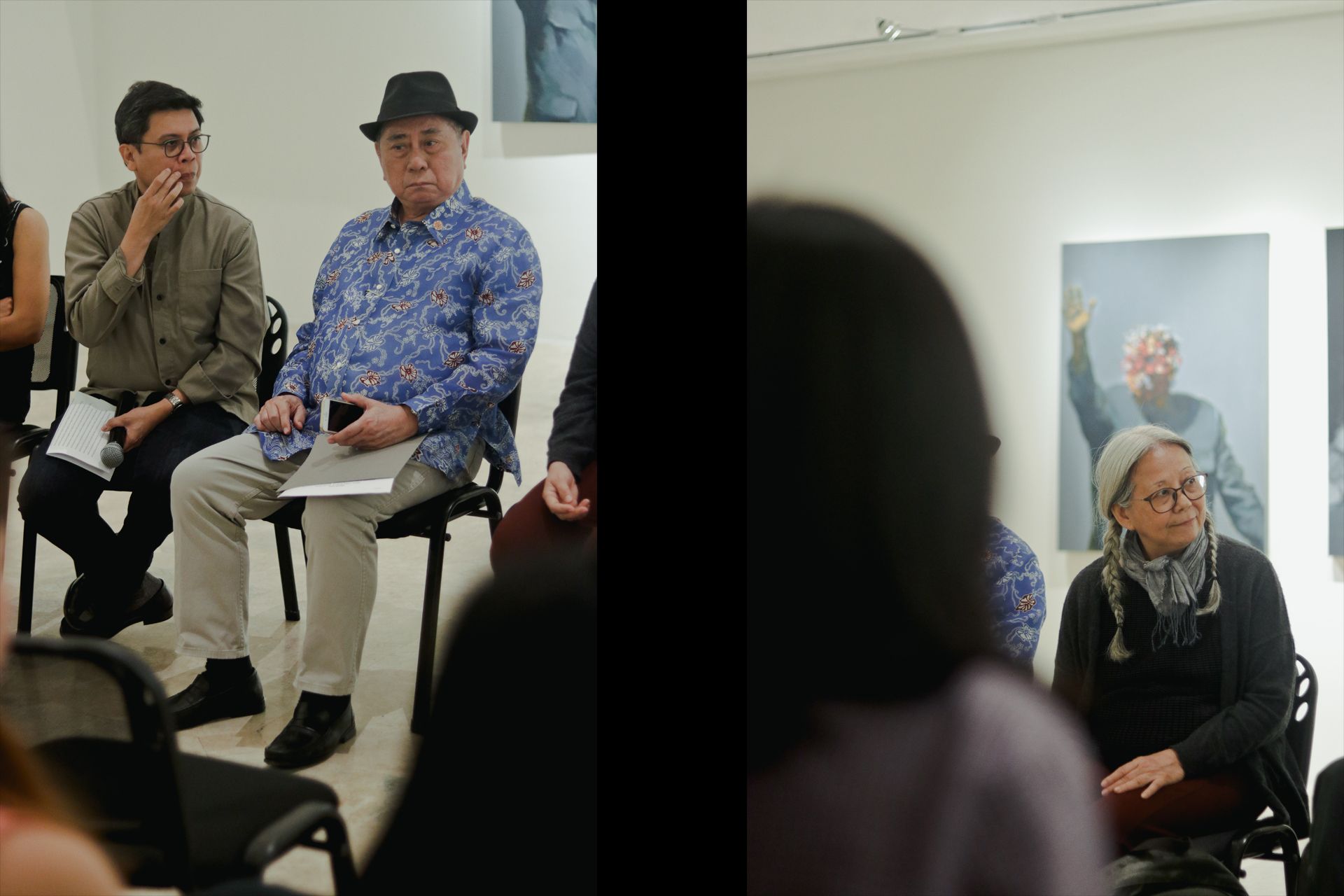 L: Curator, Dr. Patrick Flores & NCCA Chairman & National Artist, Virgilio Almario; R: Amanda Heng (Singapore)