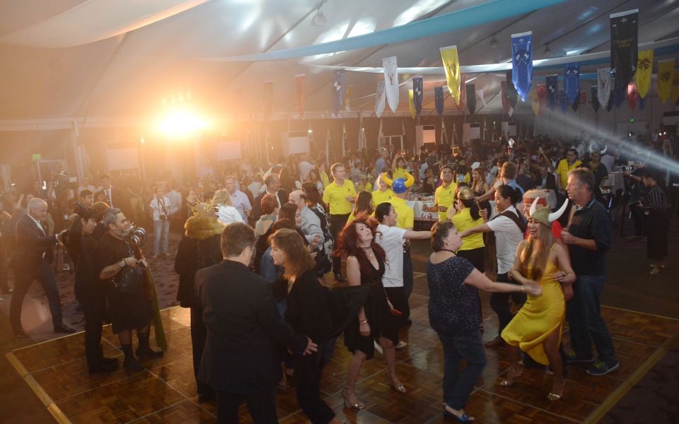 The crowd hitting the dance floor