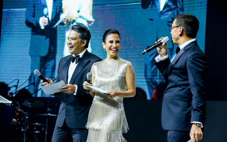 Dr. Randy Francisco, Stephanie Zubiri-Crespi, and Kim Atienza host the charity auction