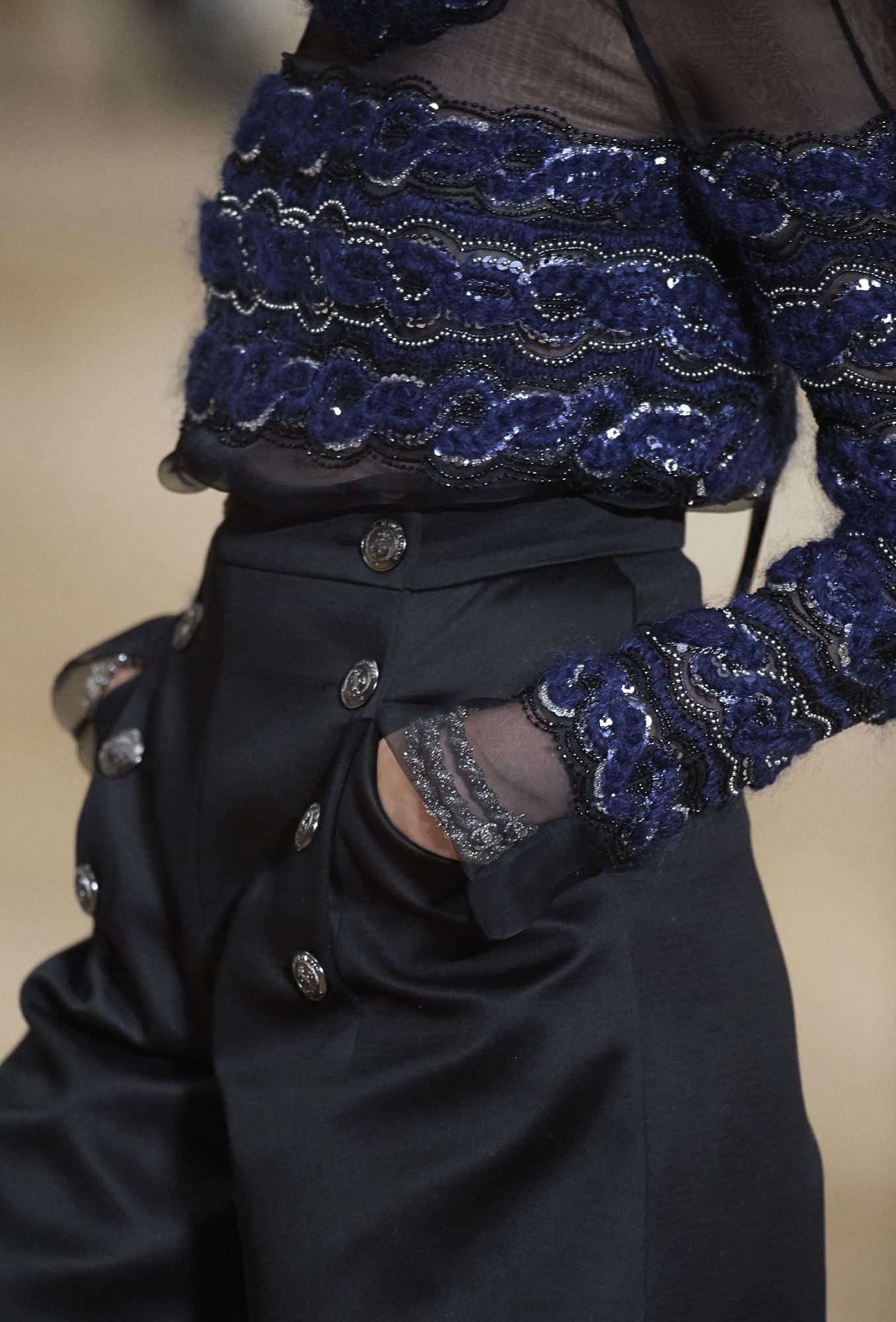 Flap-fronted trousers