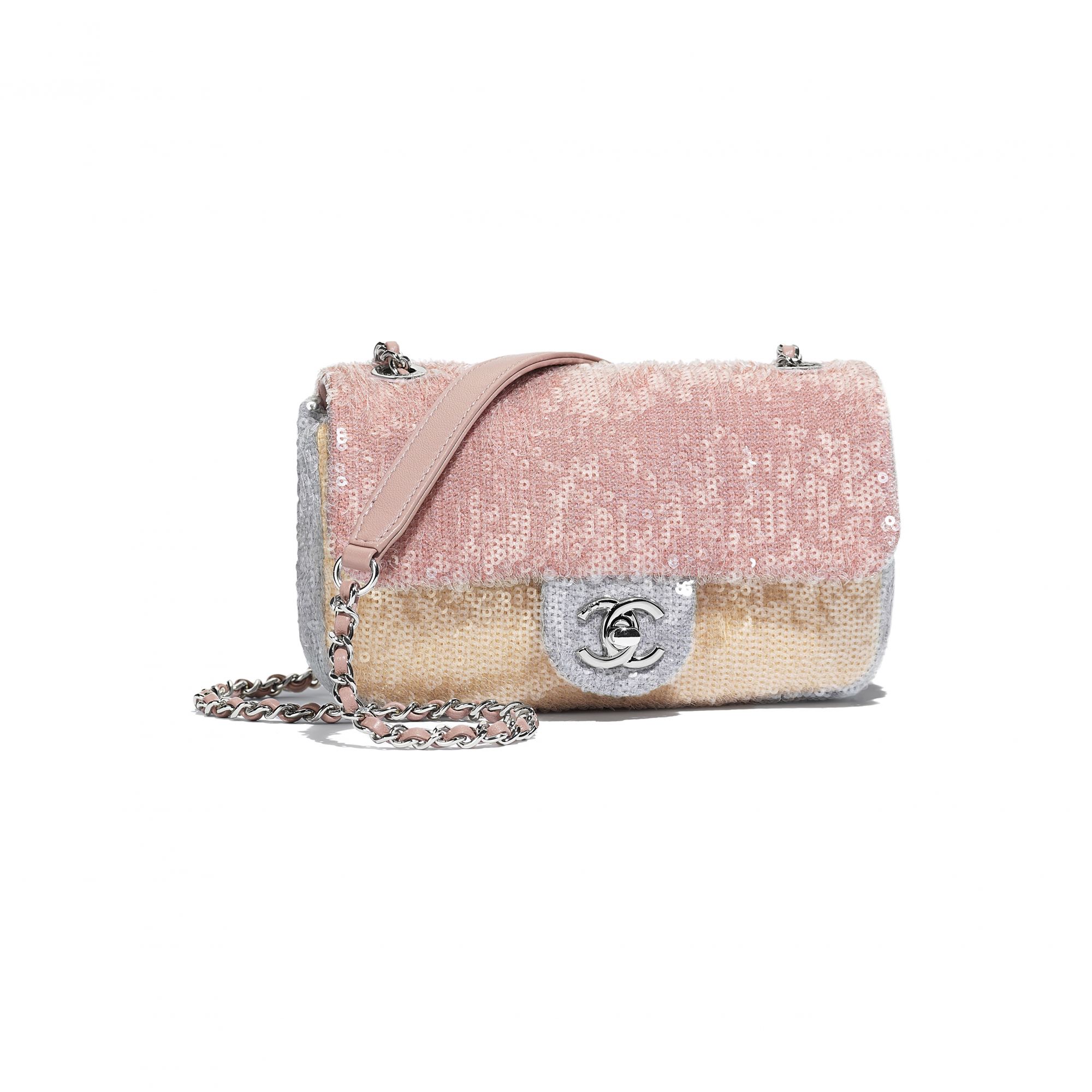 Multicoloured bag in leather and sequins