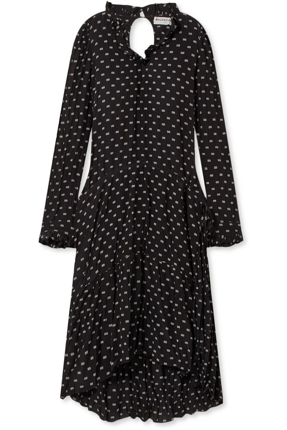 Net-A-Porter x Balenciaga Printed crinkled-silk midi dress